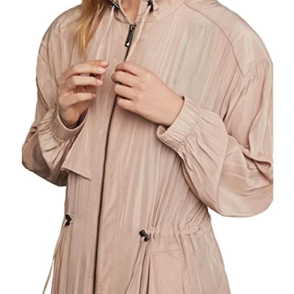 Vintage Style Utility Style Spring Coat Adjustable linen blend DUSTY PINK SZ XL